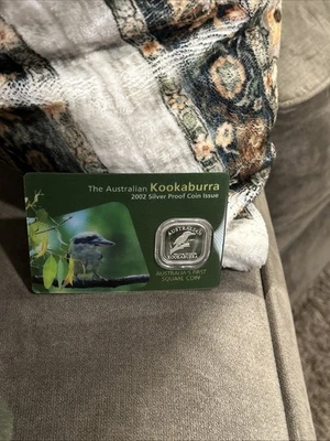 Australia 2002 First Square Kookaburra 50c 1/2 Oz Silver Proof Coin in Card - Image 1 of 4