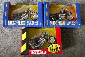 Lot Of 3 2 Maitso Road & Track 1/18 Scale Motorcycle Die Cast Triumph 1 Tonka  - Picture 1 of 4