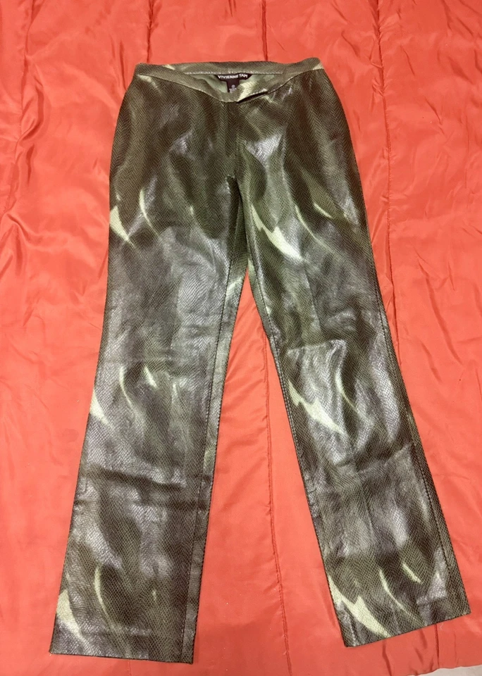 Подлинный винтажный Vivienne Tam питон змея печати брюки редкая деталь коллекционный  - Изображение 1 из 4