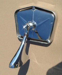 Vintage Accessory Side View Mirror 1955 1960 Halo Lincoln Chevy Ford Dodge - Picture 1 of 7