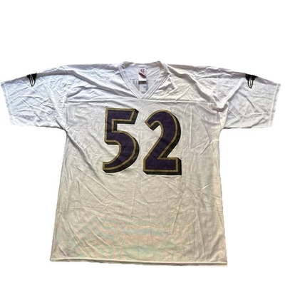 Винтажная мужская футболка Baltimore Ravens No52 Ray Lewis белая NFL размер XL - Изображение 1 из 4