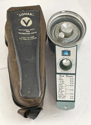 Vintage ZONAR Electronic Depth & Temperature Finder Handheld Fishing Depth Gauge - Image 1 of 4