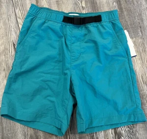 NWT Old Navy Boy’s Blue Teal Pull On Buckle Belt Performance Shorts L (10-12) - Picture 1 of 11