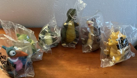Land Before Time Hand Puppets 1988 Pizza Hut Toys RARE COMPLETE SET NEW NOS Cover