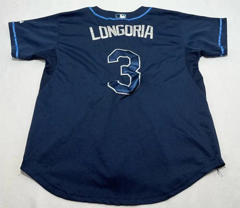 Tampa Bay Rays Evan Longoria Size 48 Authentic Majestic Cool Base Jersey Stitch Cover