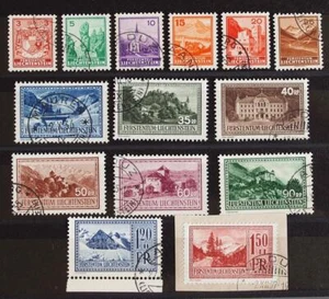 LIECHTENSTEIN 1934-36 Cpl Superb Used Set Arcitecture, Landscapes, Emblems LOOK - Picture 1 of 2