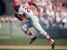 MLB 1960's  Lou Brock St. Louis Cardinal On the Run Color 8 X 10 Photo Picture 