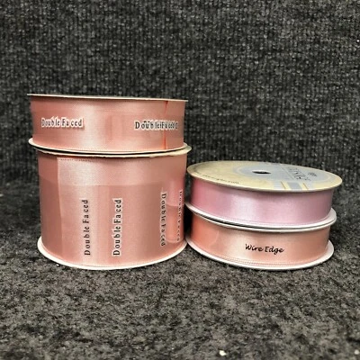 Lot Of 4 Vintage Spools Of Spring Colors Ribbon 5/8”-2” Wired Wrights Prestige - Image 1 of 4