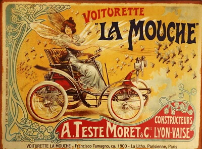 47" Vintage Impresión Lienzo La Mouche Anuncio Coches Impresión Cartel 1878 Dama para Marco Foto 1 de 4