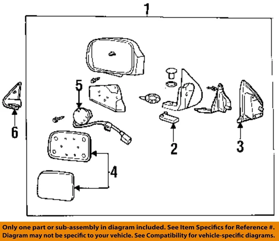 Espejos retrovisores exteriores derecho Mercury Ford OEM Villager-puerta-espejo vidrio F3XY17K707A Foto 1 de 1