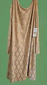 J. Howard beige sequins peek a boo sleeves mother of the bride/Easter dress NWT - Picture 1 of 7