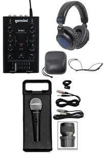 Gemini MM1 Pocket-Sized 2-Channel DJ Mixer w/ 2-Band EQ+Microphone+Headphones - Picture 1 of 12