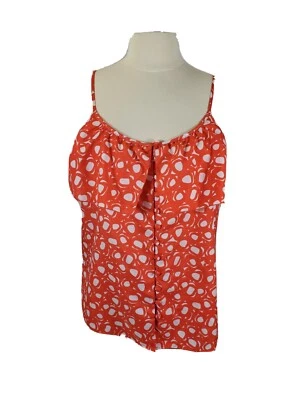 Camiseta sin mangas para mujer talla M ligera con correa de espagueti abotonada naranja verano Foto 1 de 4