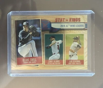 2019 Topps Big League, Stat Kings Rainbow Foil #365 Snell, Kluber, Severino /100 - Image 1 of 2