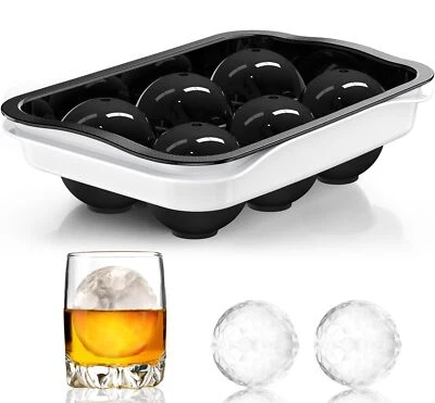 Large Round Ice Ball Maker Silicone Ice Cube Tray for Whisky Cocktails Bourbon - Image 1 of 4