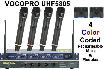 VOCOPRO UHF-5805 (4) Mic Rackmount Rechargeable Wireless System - Image 1 of 4