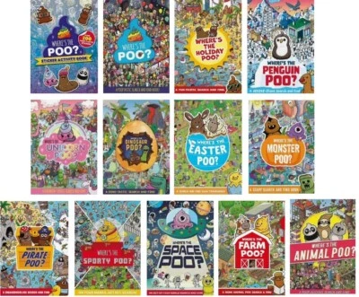 NEW choose WHERE’S THE POO book SPACE  PIRATE PENGUIN MONSTER UNICORN CHRISTMAS - Image 1 of 4