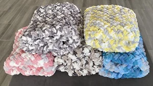 Crochet Blankets (Pink, Grey, White) - Picture 1 of 3