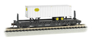 Bachmann N Scale 16753 NEW YORK CENTRAL 52FT FLAT CAR W/ NYC® 35FT TRAILER HH