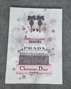 Christian Dior Tacones Altos Coco Chanel Lujo Icono Moda Lienzo Arte de Pared  - Imagen 1 de 11