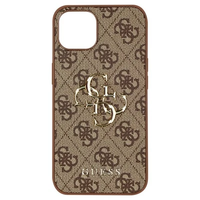 Guess, Cover per iPhone 13 Pro Max con logo in rilievo modello 4G, Marrone - Immagine 1 di 4