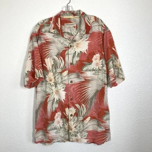 Tommy Bahama Hemd Herren Large Orange Original Fit Seide Hawaii Blumen Camp - Bild 1 von 13