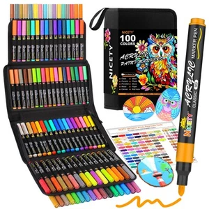 100 Colors Acrylic Paint Pens Paint Markers, 3mm Medium Tip Paint Markers for... - Picture 1 of 8