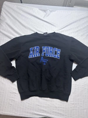 Air Force Falcons Embroidered Sweatshirt Adult L Black Blue Crewneck Colosseum - Image 1 of 4