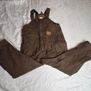 C.E. SCHMIDT Workwear INSULATED Bib Overalls Youth Sz 10 to 12 Medium Brown - Picture 1 of 10