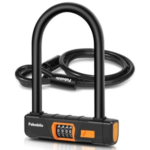 Heavy Duty Anti Theft Combo Bike U Lock 4 Digit Resettable Combination E Bike La - Picture 1 of 7