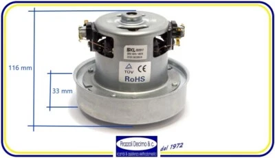 MOTORE ASPIRAPOLVERE UNIVERSALE (HOOVER VARI MARCHI) 1400W 230V H.116mm L.130mm - Imagen 1 de 3