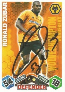 RONALD ZUBAR SIGNED WOLVES 2009/2010 MATCH ATTAX TRADING CARD + COA - Bild 1 von 1