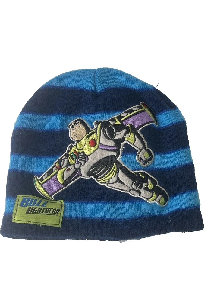 Gorro Toy Story Buzz Lightyear azul a rayas bordado tejido Disney Pixar Foto 1 de 4