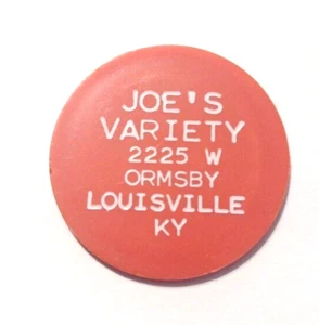 25 Cent - Red Token - Food Stamp Credit - Joe's Variety Louisville KY - Picture 1 of 2