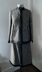 Vintage 1960's Bonnie Cashin Herringbone Tweed Suit with Leather - Picture 1 of 9