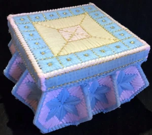 Vintage Handmade JEWELLERY BOX Gift Box Dresser Table Decor PASTEL Baby Shower - Picture 1 of 10
