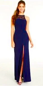 Size Large Navy Blue Racerback Prom Homecoming Evening Gown Dress NWT - Picture 1 of 7