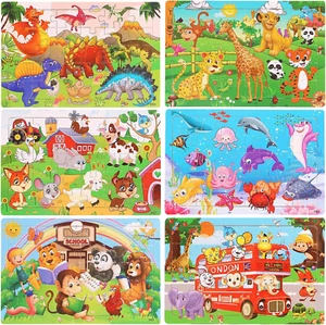6 Puzzles Wooden Jigsaw Puzzles Set for Kids Age 4-8 Year Old 30 Piece Colorful - Picture 1 of 6