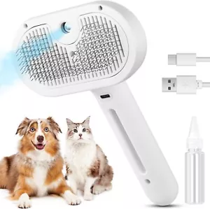 3 in 1 Cat Steam Brush, Pet Spray Hair Removal Comb for Shedding & Grooming, Wat - Picture 1 of 7