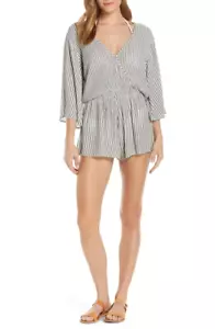Mameluco de natación Elan Wrap Cover Up talla S manga 3/4 gris carbón blanco B27 - Imagen 1 de 6