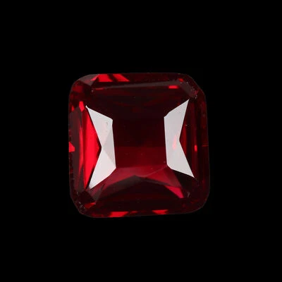 Lab-Created Loose Gemstone 14.Carat Red Ruby Square Cut for Jewelry Making - Image 1 of 4