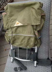 Vintage KELTY External Frame Backpack Olive Hiking Mountain Pack 29" Tall - Picture 1 of 13