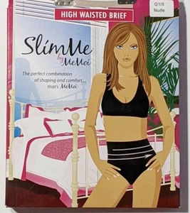 MeMoi Slim Me High-Waisted Brief 90% Nylon Nude Panties NWT Size Q1/5 Retail $28 - Picture 1 of 2