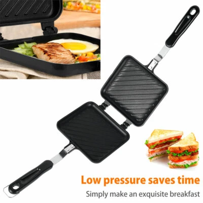 Aluminium Sandwich Toaster Toastie Maker Grill Toaster Breakfast Camping Lw - image 1 of 4