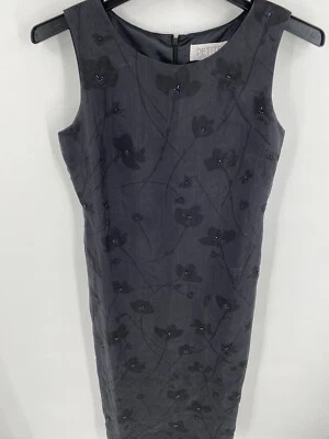 Vestido Petite Sophisticate para mujer 10 negro seda hada grunge caprichoso gótico midi Foto 1 de 4