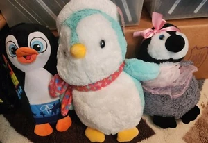 Lot Plushes Stuffies TY Penelope & Club Penguine Penguins Lot Of 3 - Picture 1 of 7