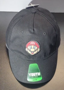Nintendo Super Mario Bros. Hat Cap Snap Back Youth Baseball Boys Black Gamer NEW - Picture 1 of 11
