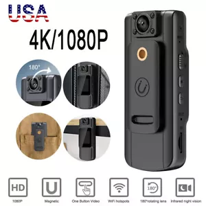 4K 1.54 Inch Video Recorded DVR IR Night Cam WIFI Camcorder Mini Police Body Cam - Picture 1 of 11