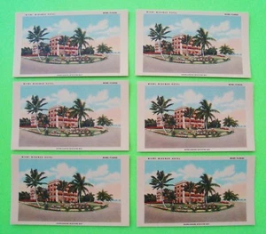 SECHS 50er Jahre MIAMI FLORIDA MIRAMAR HOTEL BLOTTERS unbenutzt VERALTET HOTEL Kunstwerk - Bild 1 von 6