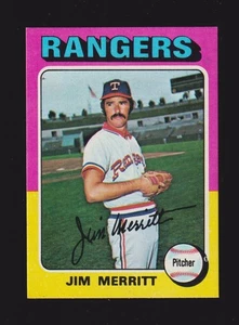 Jim Merritt Texas Rangers 1975 Topps grande #83 casi nuevo como nuevo - Imagen 1 de 2